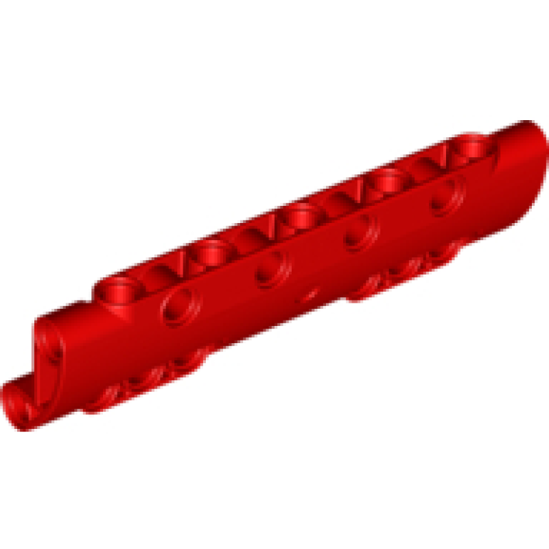 Technic, Paneel Gebogen 11x3 met 10 pin gaten Red